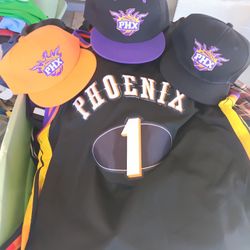Nike Basketball Jersey Size 2XL Phoenix Suns Devin Booker #1 And 3 Snapback Hats