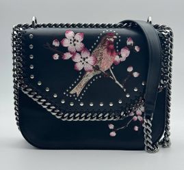Stella McCartney 2017 Falabella Box Bird Bag - Black Shoulder Bag Black Color Flower