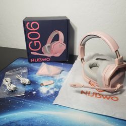 New NUBWO G06 Dual Wireless Gaming Headset W/ Microphone for PS5, PS4, PC, Mobile, Switch: 2.4GHz Wireless + Bluetooth, 100 Hr Battery, 50mm Drivers, 