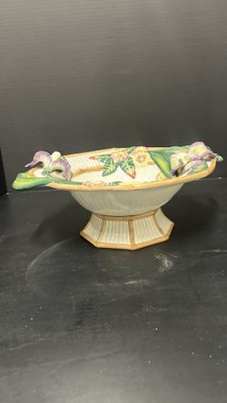 Fritz & Floyd  Pedestal bowl floras octagonal 