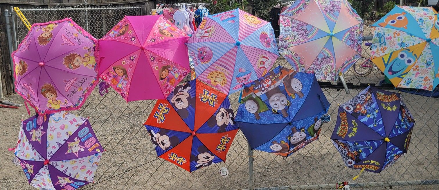 New Disney Umbrellas. Fancy Nancy, Dora, Shopkins, My Little Pony, Mickey Mouse & Thomas & Mickey Mouse