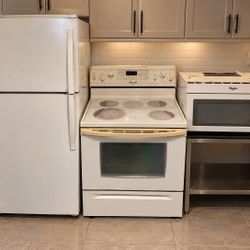 Set Whirlpool Stove Fridge And Microwave. Price Including Delivery 