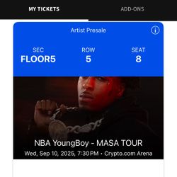 NBA YOUNGBOY CRYPTO ARENA TICKETS 
