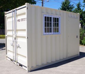 2025 12' Storage Steel Container w/ Side Window, Steel Door &amp; Fork Pockets