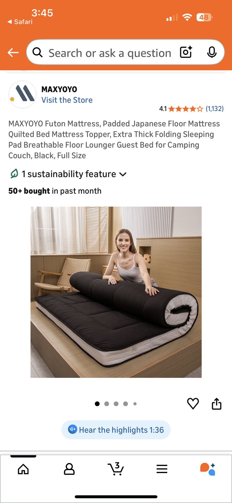 Japanese Futon Full Floor Mattress