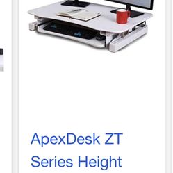 Apex Electric Desk 2 Tier 1 Walnut Color And 1 White