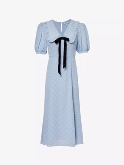 REFORMATION Buchanan bow-embellished crepe midi dress