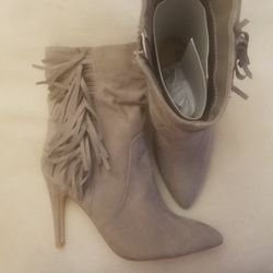 JustFab Posey Boots Brand New Gray Suede Stiletto Boots