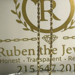 14KT GOLD ROPE CHAIN SOLID 