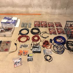Car audio lot of cables power wire radio dash kit