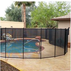 VINGLI Swimming Pool Fence 4 1/2 ft x 108Ft, Ground Safety Fencing, Black
