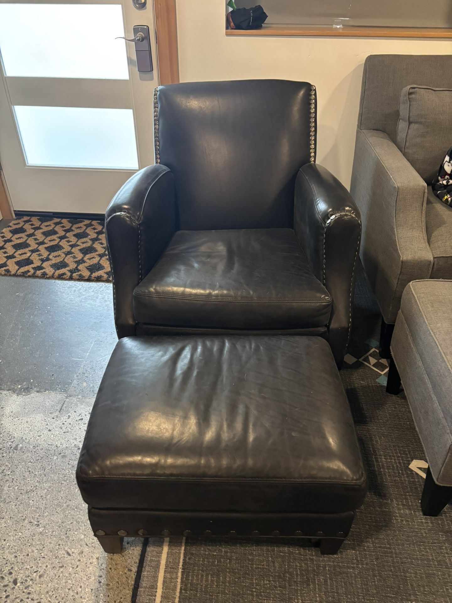 Leather Chair And Ottoman