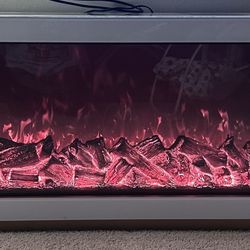 Glass Bluetooth Multicolor Fireplace 