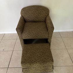 Chair With Rolling Ottoman