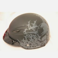 DOT Motorcycle Helmet MATTE BLACK Skull Crossbones design XXXL 3XL 8 1/8 - 8 1/4