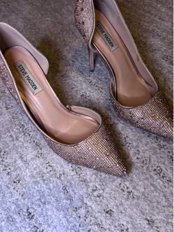 Steve Madden Rose Gold Rhinestone Pointed-Toe Heels