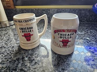 2 Chicago Bulls championship mugs steins
