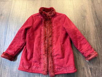 LL Bean Peacoat with Faux Fur Trim