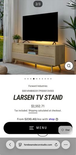 65 Inch Smart tv stand with surround sound system & led light bar