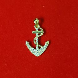 10kt Gold Anchor Pendant 