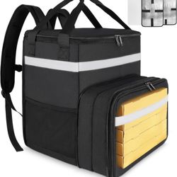 Food Delivery Backpack Expandable Insulated Hot 4xPizza Bag