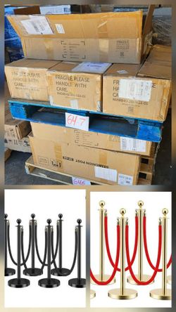 $225 Pallet of Black & Gold Stanchions 80% off retail