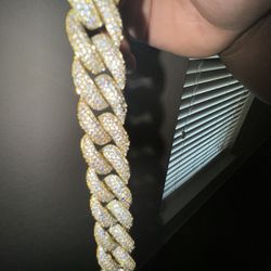 Gold Plated Moissanite Cuban 