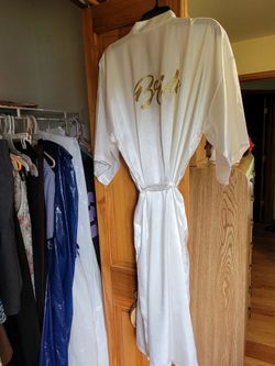 White Satin Bridal Robe
