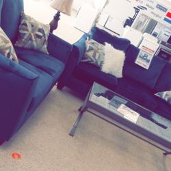 Ellis Navy sofa And Loveseat 