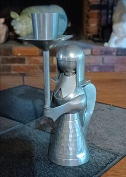 Indonesian Pewter Angel Candle Holder
