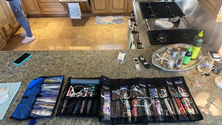 Bluefin tuna night time  jigs all set up with high end hooks and hardware