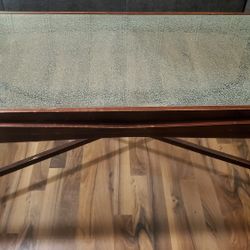 Coffee Table Glass Solid Wood