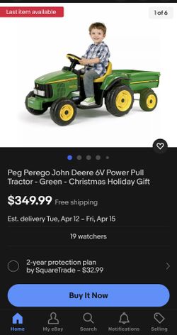 Peg perego john deere 6v power pull tractor sales