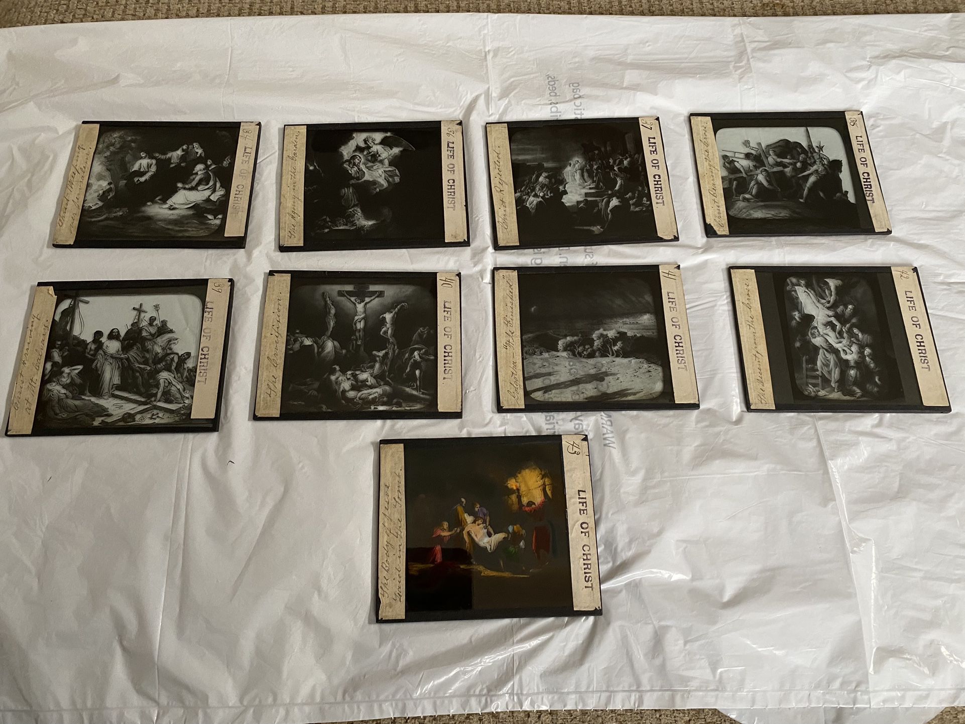 Vintage Religious Glass Slides Of The Life Of Christ