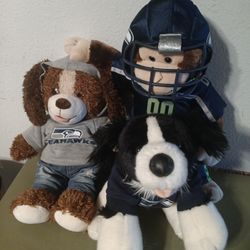 SEAHAWKS Build-a-Bear Plush / Lot of 3