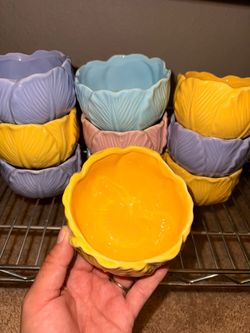 Ceramic Flower Petal Bowls Set
