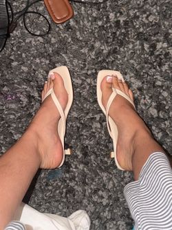 cream kitten heels