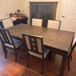 Like New Hartford Gray 7 Piece Dining Set
