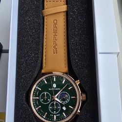 SAPPHERO Men's Watch, Chronograph, Stainless Steel, Waterproof, Quartz, Business, Casual, Men's Dress Watch, Luminous Date, Gold/Silver/Black, Easy-to