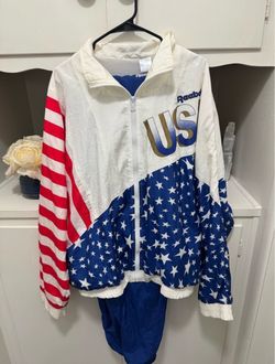 VTG 1992 Reebok USA Olympics windbreaker track suit jacket L & pants XL