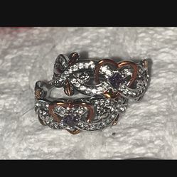 Silvery Garnet rings