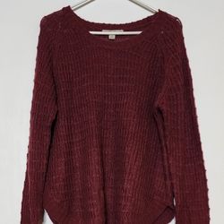 Women's Maroon Knit Sweater Size 1X