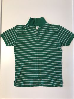 American Eagle Outfitters Striped Classic Green Short Sleeve Men’s Polo — Size Small