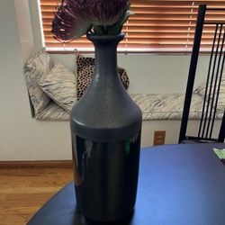 Black Ceramic Vase 18” Tall 