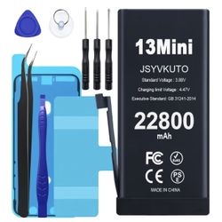 22800mAh Battery for iPhone 13 Mini, Upgraded Higher Capacity Replacement Battery for iPhone 13 Mini with Full Set Repair Tool Kit