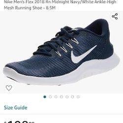 Nike Men's Flex 2018 Rn Midnight Navy/White Ankle-High Mesh Running Shoe Sz 12.5