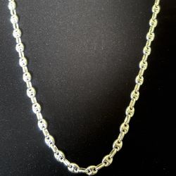 New 925 Silver/Plata 24 Inch 6mm Puffed Gucci Link Chain/Necklace 