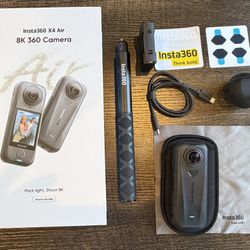 Insta360 X4 Air + 2 Batteries + 114cm Selfie Stick + 2‑in‑1 Remote Kit – Like New 
