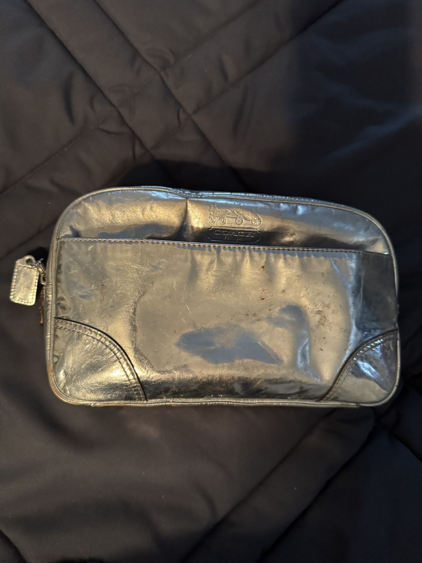 Coach Cosmetic Bag Silver
