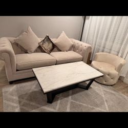 Luxury Volvet Sofa Set ,marble Table,velvet Chair 